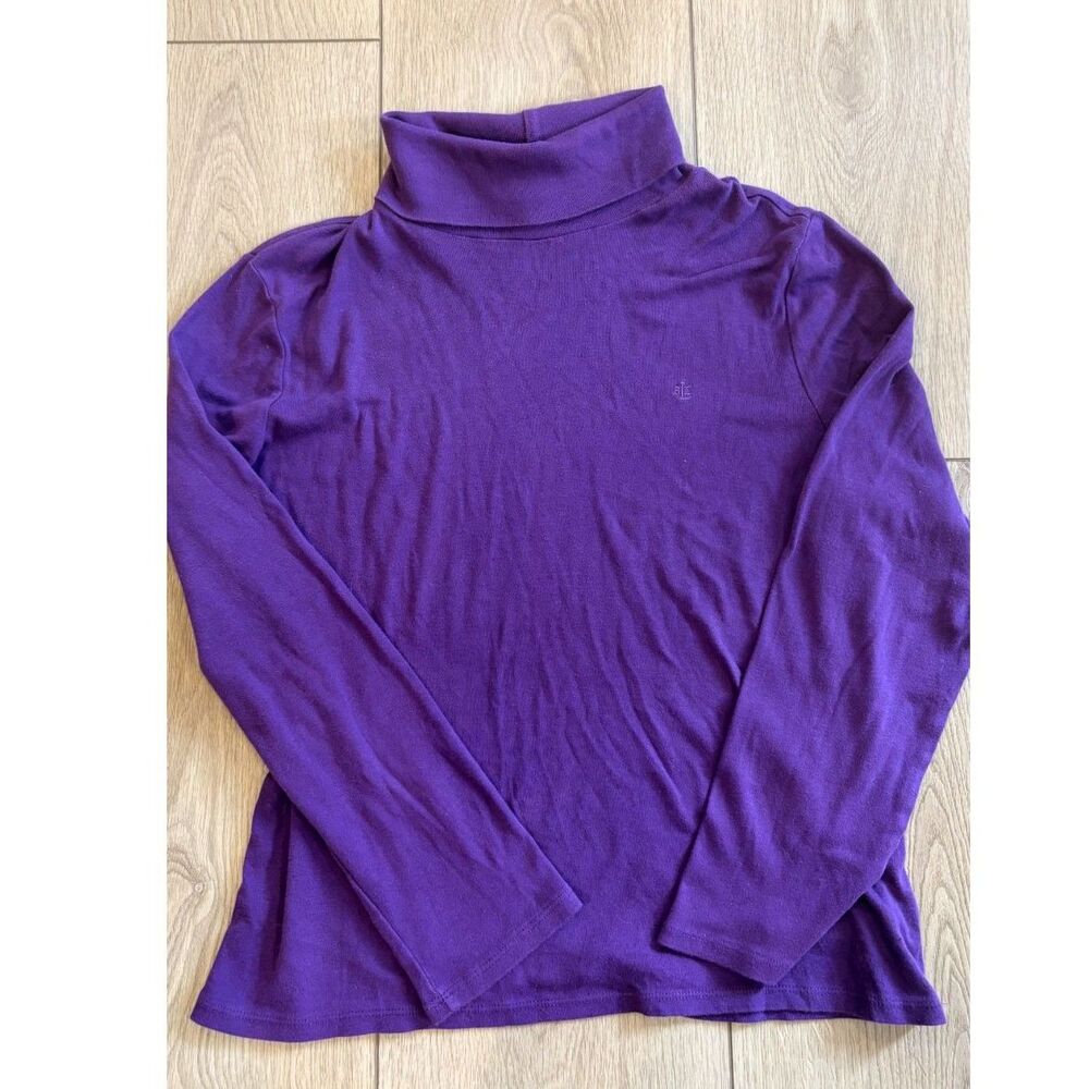 Vintage Ralph Lauren 100% Cotton Turtleneck Shirt Deep Purple Women’s XL